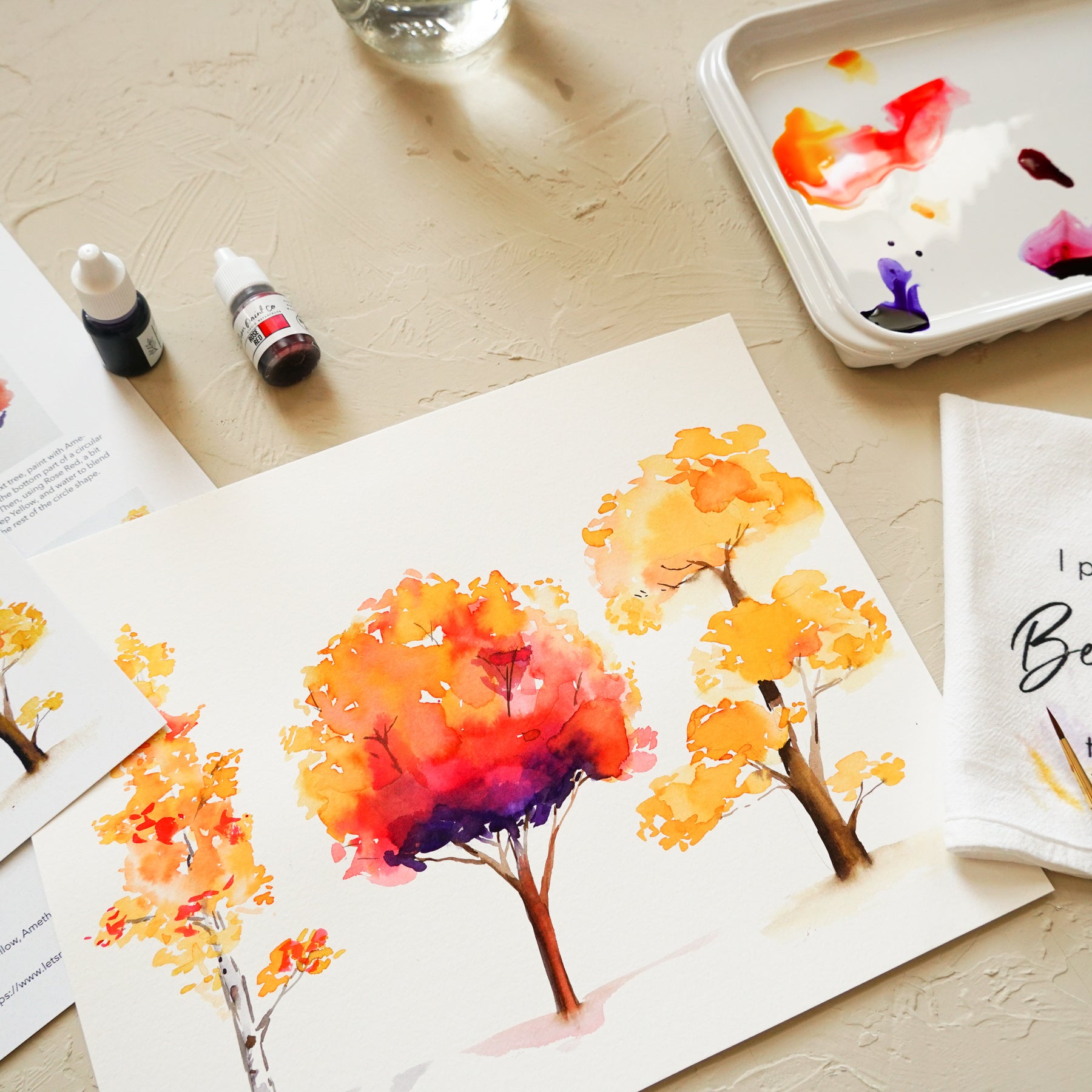 Fall Trees Watercolor Kit– Let's Make Art